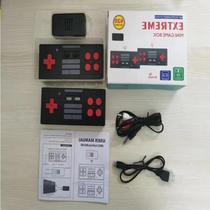 Mini TV AV kan lagra 620 Wireless Game Console Video Handheld för NES -spelkonsoler med detaljhandelslådor DNSAQ CRBTT