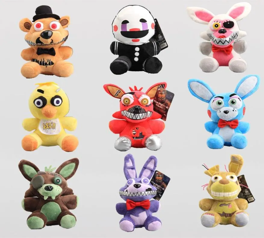 8 Zoll 20 cm 9 Stück Lot Fünf Nächte im Freddy FNAF Fox Bear Bonnie Plüschpuppen Kuscheltiere Spielzeug NOOM0076051346