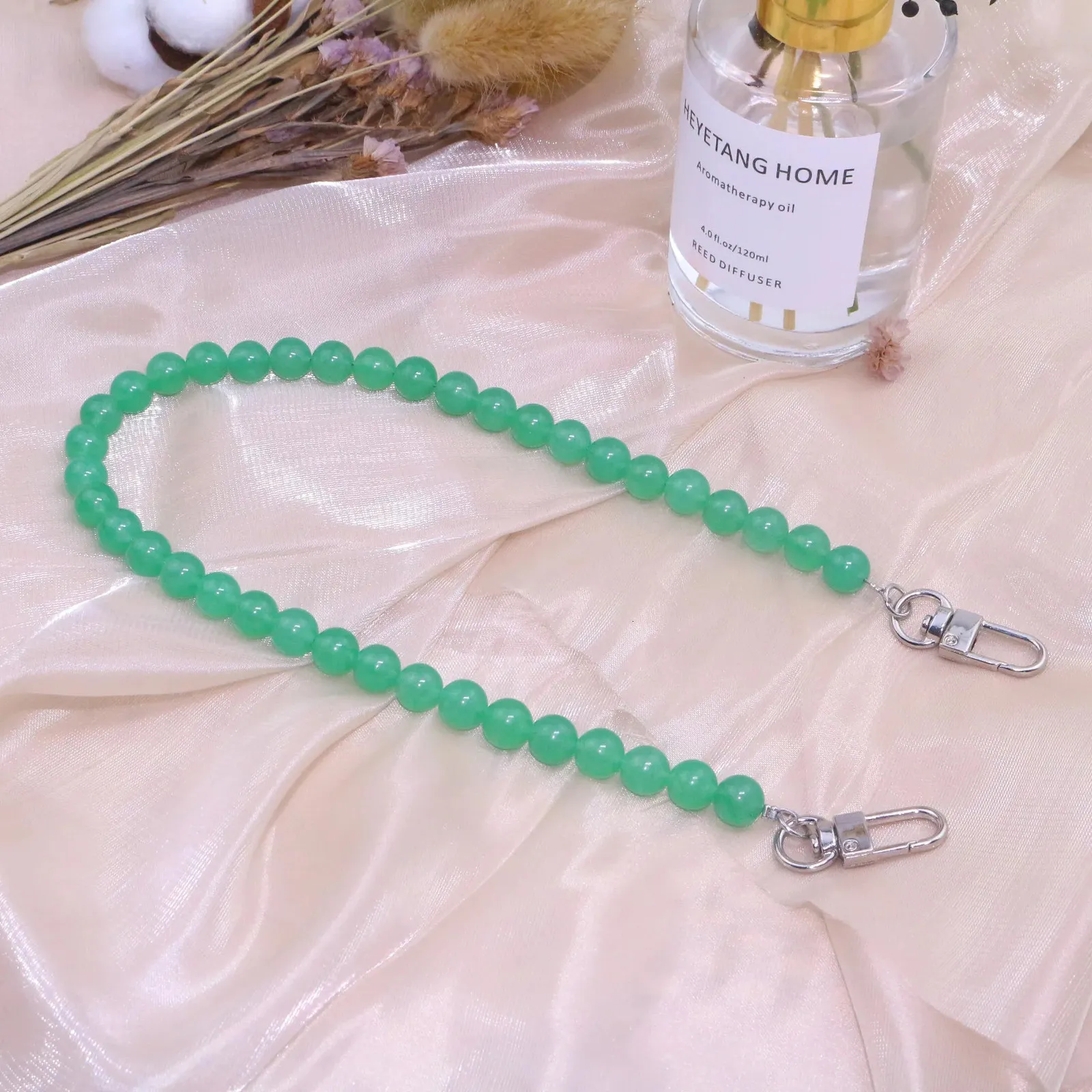 DIY assemblage dentelle sac chaîne accessoires vert clair calcédoine chaîne extensible une épaule portable chaîne de messager 240103