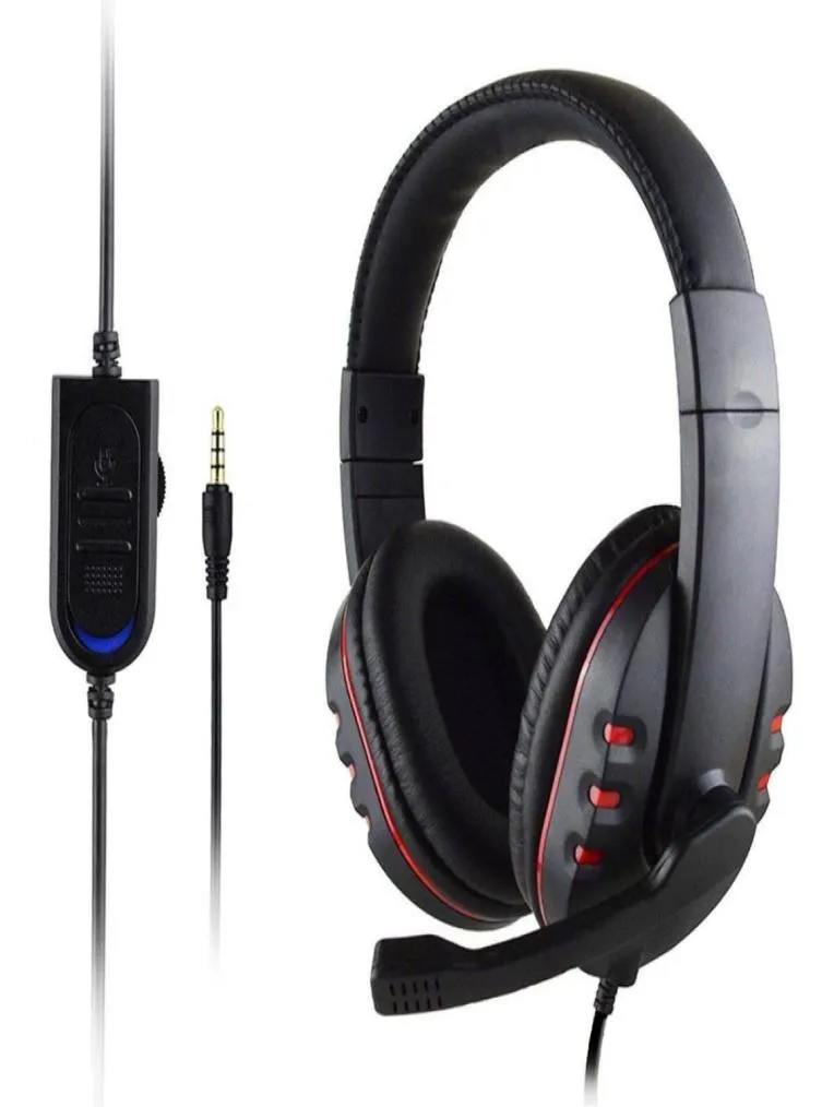 Black Gaming Headset MIC Stereo Surround hörlurar 35mm WIRED för PS4 Xbox PC Computer2270609