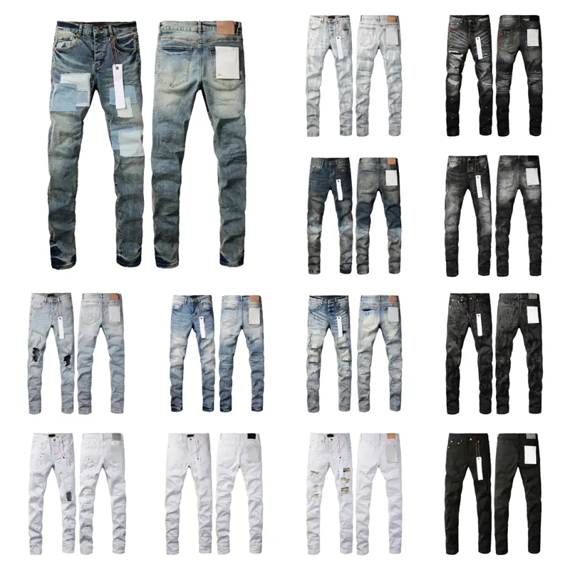 Men's Stretch Leggings Motorcycle Ripped Jeans