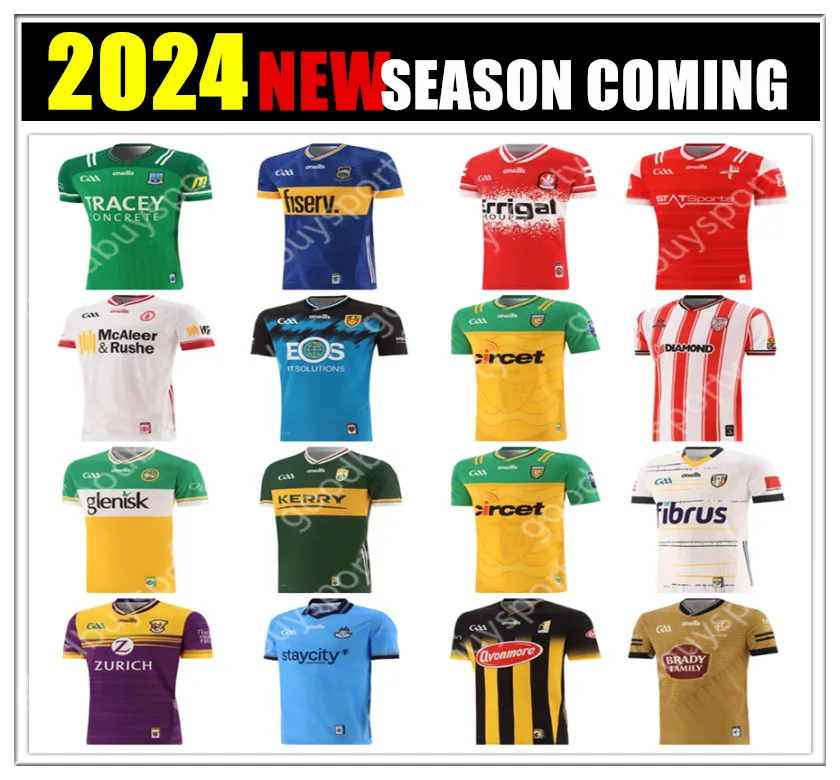 2024 2324 GAA Rugby Jerseys Dublin Kilkenny Wexford Kerry Tyrone Meath Fermanagh Derry Roscommon Donegal Mayo Cork Galway Tipperary ciobraio arann ​​koszule