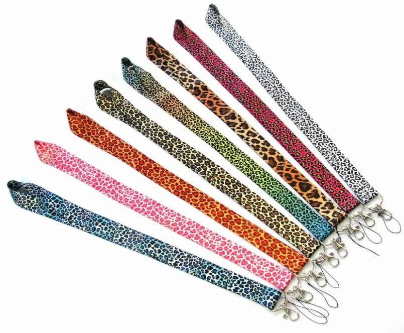 20 pièces lanières léopard dessin animé mignon lanière pour clés téléphone ID Badge sangle de cou Animal accrocher corde Lanyards6082031