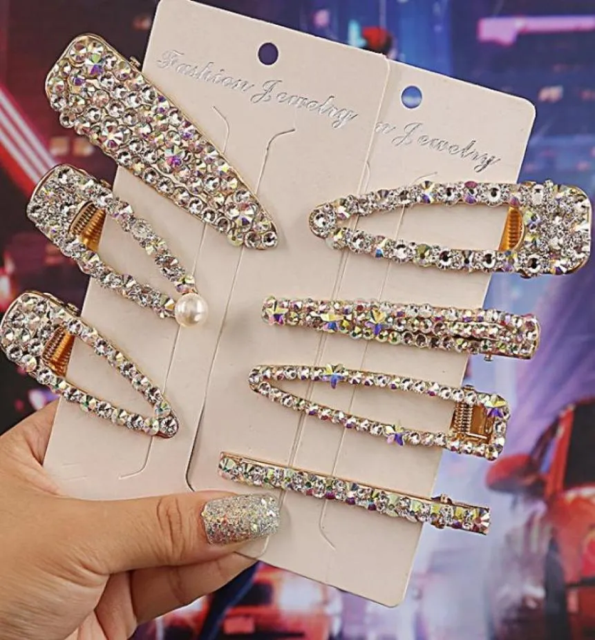 Bing Vrouwen Haarspeldjes Met Strass Waterdruppel Meisjes bill Clip INS Pony Haarspeld Volledige diamant Super Flash3537267