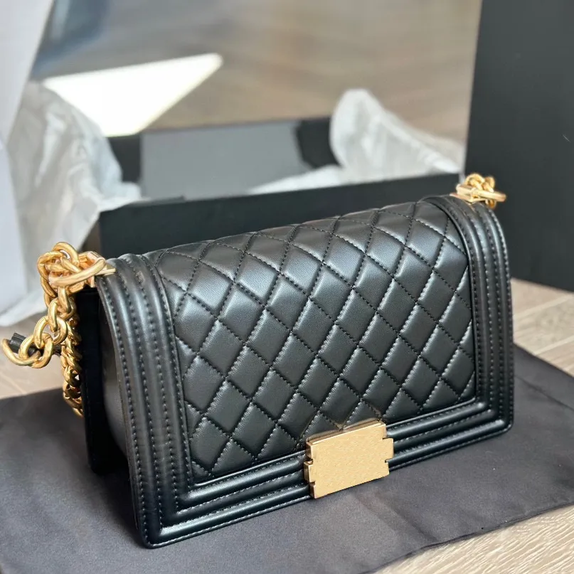 Bolsa crossbody bolsa de luxo bolsa leboys bolsa feminina designer bolsa de ombro bolsa de corrente de treliça de diamante bolsa de couro real bolsas femininas populares bolsas mensageiro para meninas