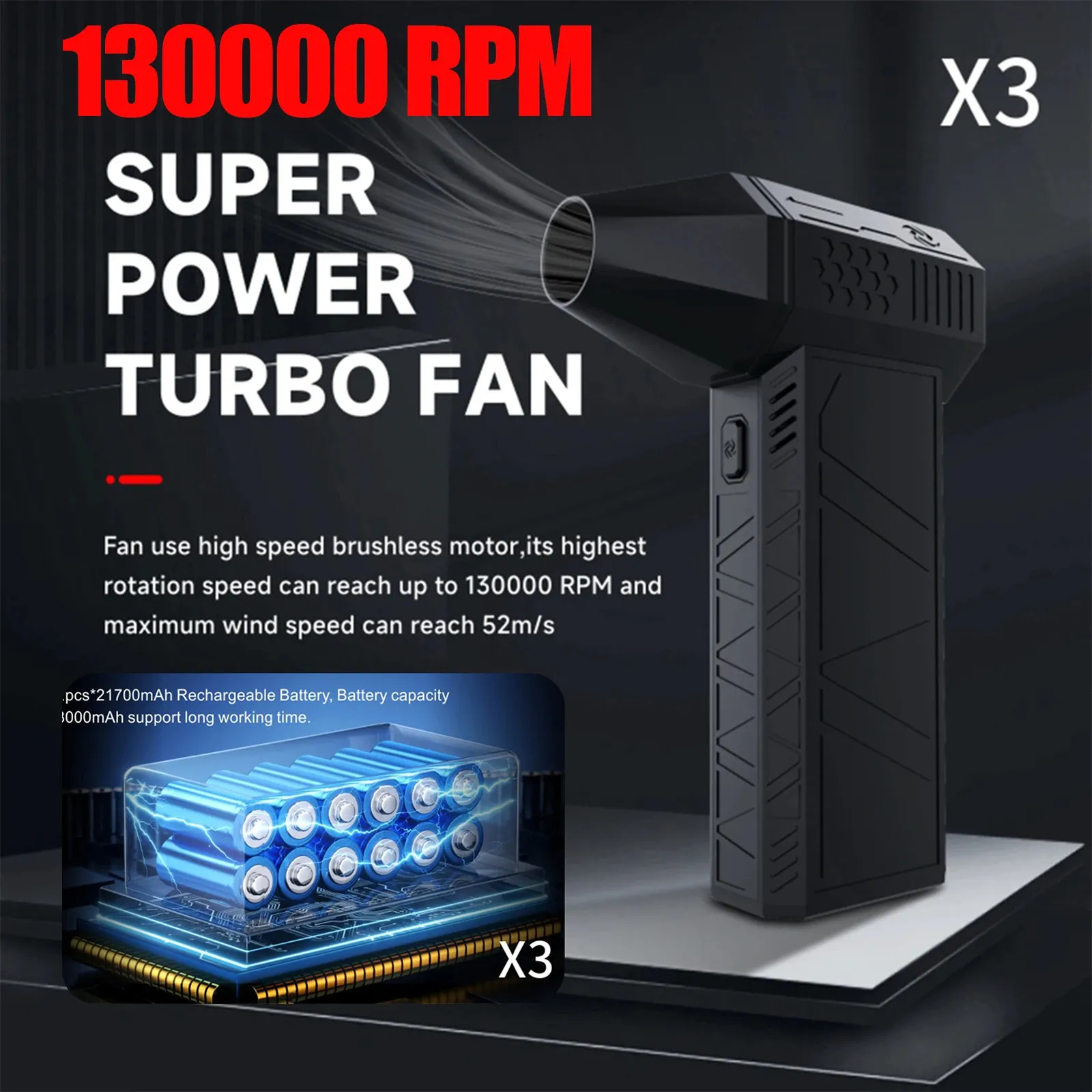 PC用ファン・クーラー SUPER POWER TURBO FAN 13000 RPM Amazon.com: Powerful Turbo Fan,High-Speed 130,000 RPM,3
