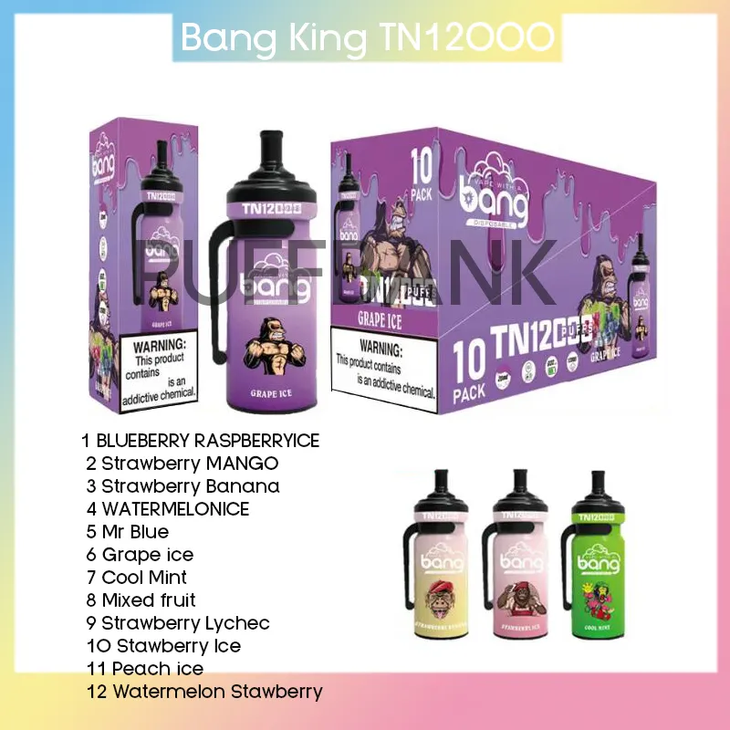 Original Bang King 9000 Puffs Cigarettes Électroniques Jetables Vape Pen 20 Ml Pod 850 Mah