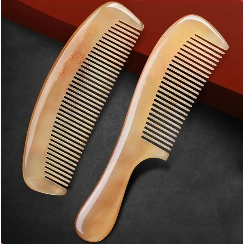 Handmade Natural Sheep Comb Fine Tooth Portable Hair Comb Anti-Static Scalp Meridian Massage Head Health Care Styling Tool 240104