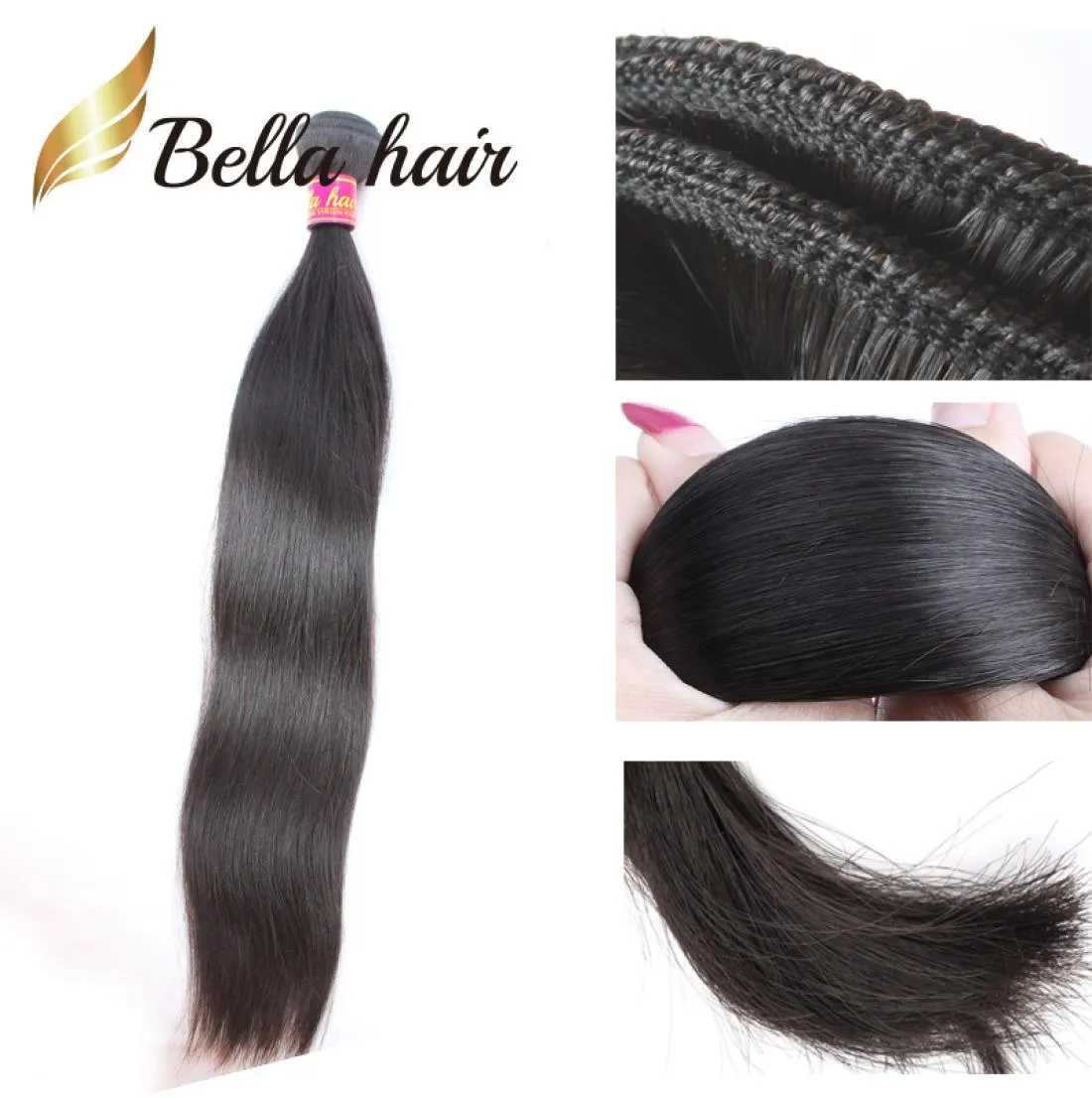 Bella Высшее качество 11A Бразильские пучки человеческих волос RAW Virgin Прямые необработанные толстые полные 1 шт. Наращивание волос может быть окрашено t1149814