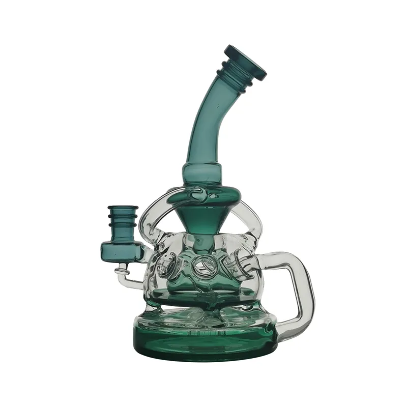 Peculiar Hookahs Glasbong Recycler Rauchwasserpfeife Dab Rig 21 cm Höhe mit 14 mm Gelenk