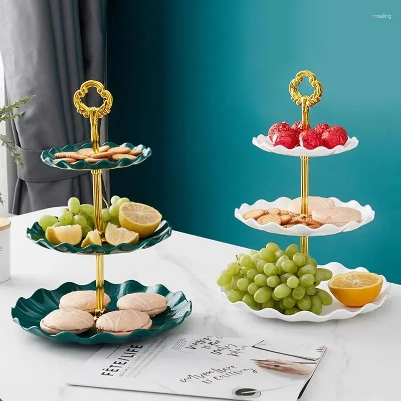 Pratos 3-tier Suporte de placa de frutas Cupcake Stand Sobremesas Lanche Doces Buffet para festa de casamento Bolo Sobremesa Bandeja