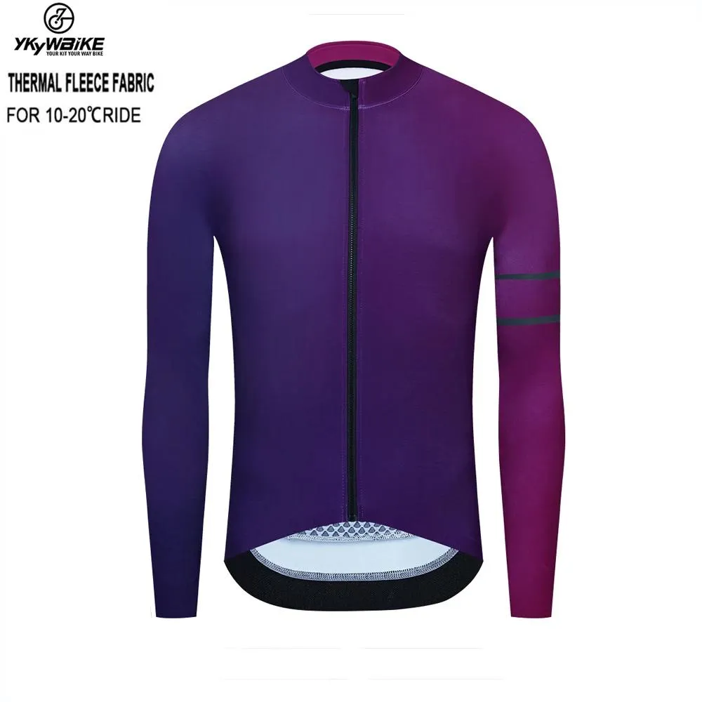 Ykywbike Winter Mannen Wielertrui Thermische Fleece Lange Mouwen Fleece Warm Houden Racefiets Tops Mtb Mannelijke Jersey Jassen Kleding