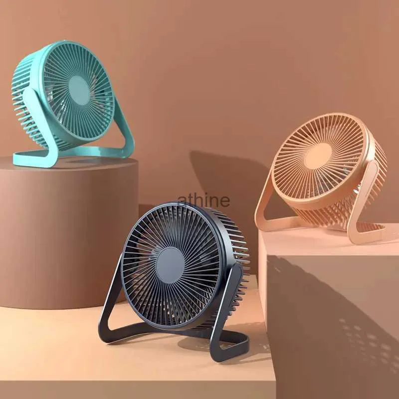 Ventilatori elettrici Nuovo ventilatore da tavolo USB da 5 pollici rotante Mini ventilatore elettrico portatile regolabile Estate muto dispositivo di raffreddamento dell'aria per l'home office YQ240104