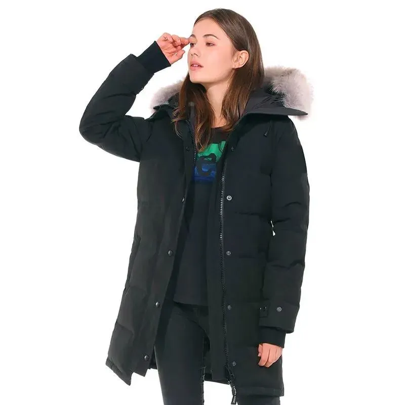 Parkas Femmes canadiennes vers le bas Parkas Haute Qualité Femmes Long Manteau Designer Gooses Mode Hiver Dames Veste D'hiver De Luxe Lettre Plaid