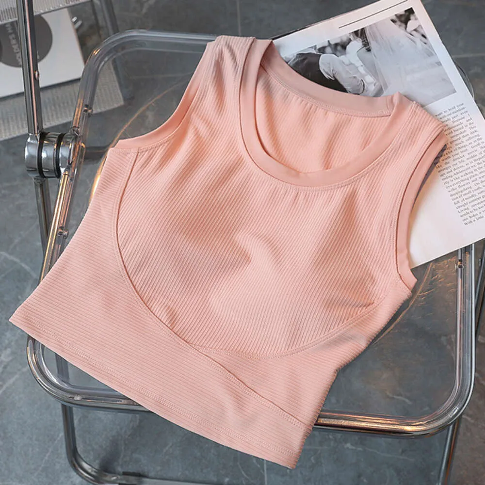 Lu Align Lu Yoga Vest Sport With Women's Shirts Tops Sleeveless Tank Inside Bra Sports Underwear Quick Dry Gym Workout Athletic Vest T-shirt Fitness LL Lemon