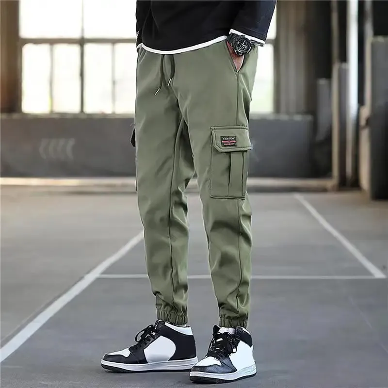 Lastbyxor Man Harem Tactical Military Cargo Pants For Men Techwear Högkvalitativ Hip Hop -arbetsarbete staplade Slacks 240103