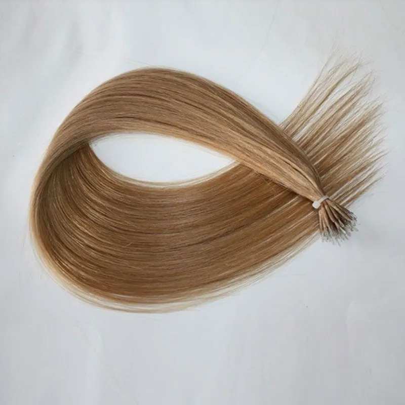 스트레이트 0.8g/스탠드 페루 버진 링크 힌트 모발 100g 마이크로 비드 없음 remy nano ring Human Hair Extensions