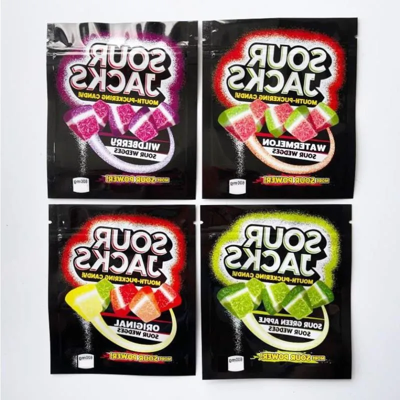 sour jacks empty zipper package bags power green ap ple wildberry watermelon Mouth puckering Ixrta