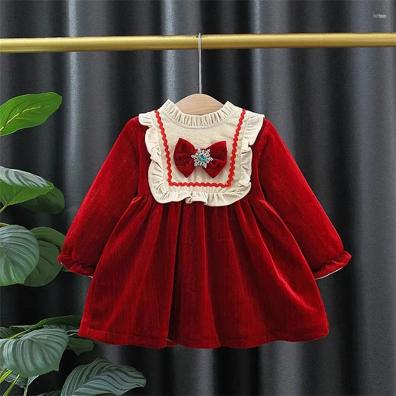 Girl Dresses Girls Dress Red Chinese Style Birthday Infant Year Clothing Children's Wear