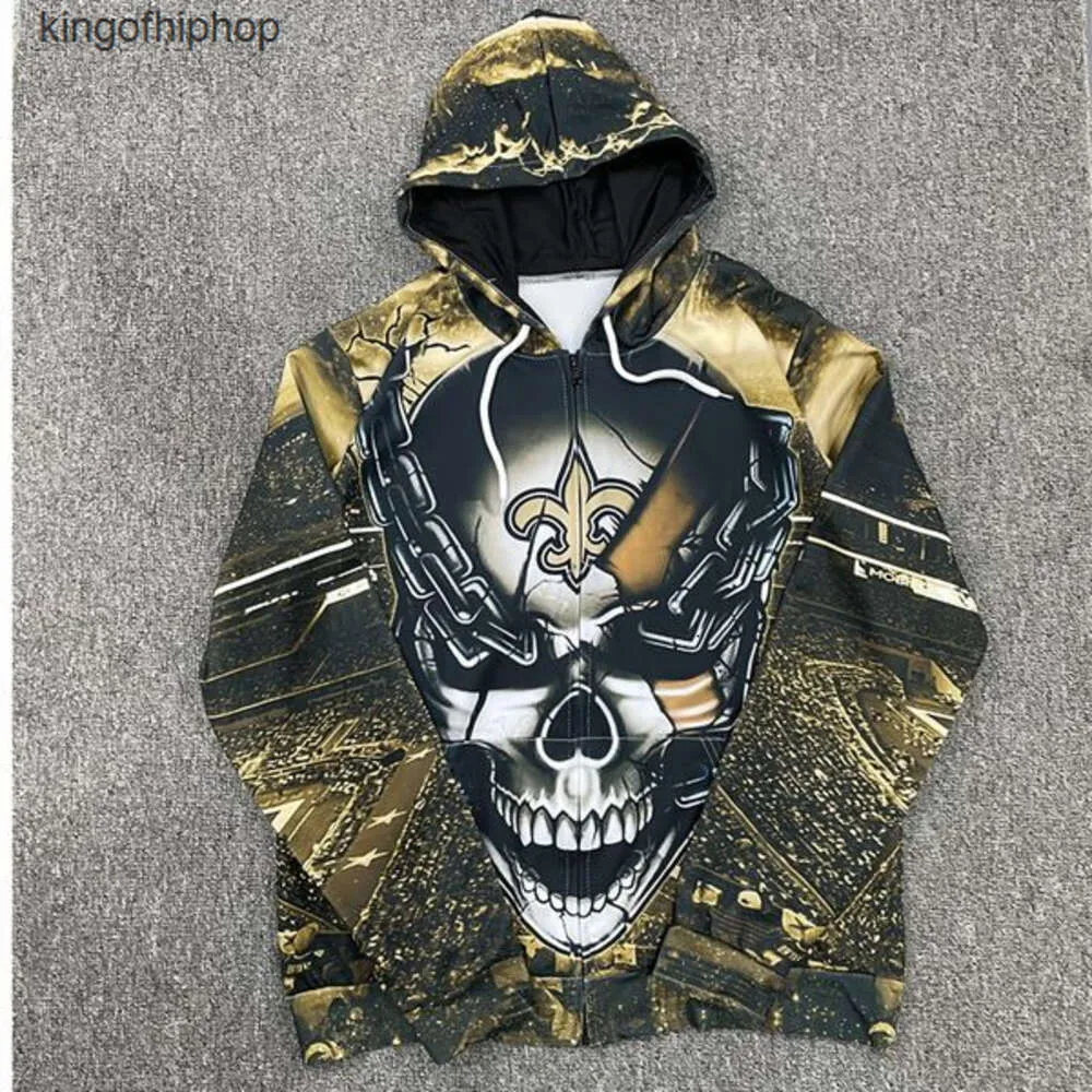 Heren sweatshirts Rock Hiphop Hoodies Sportkleding Groot formaat 3D-geprint Saint Rugby vest jas met capuchon heren dames straat gepersonaliseerd Harajuku honkbal