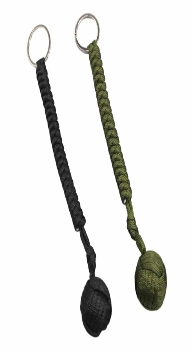 Outdoor Stalen Bal Beveiliging Lager Zelfverdediging Touw Lanyard Survival Tool Sleutelhanger Multifunctionele Sleutelhanger Armband4164061