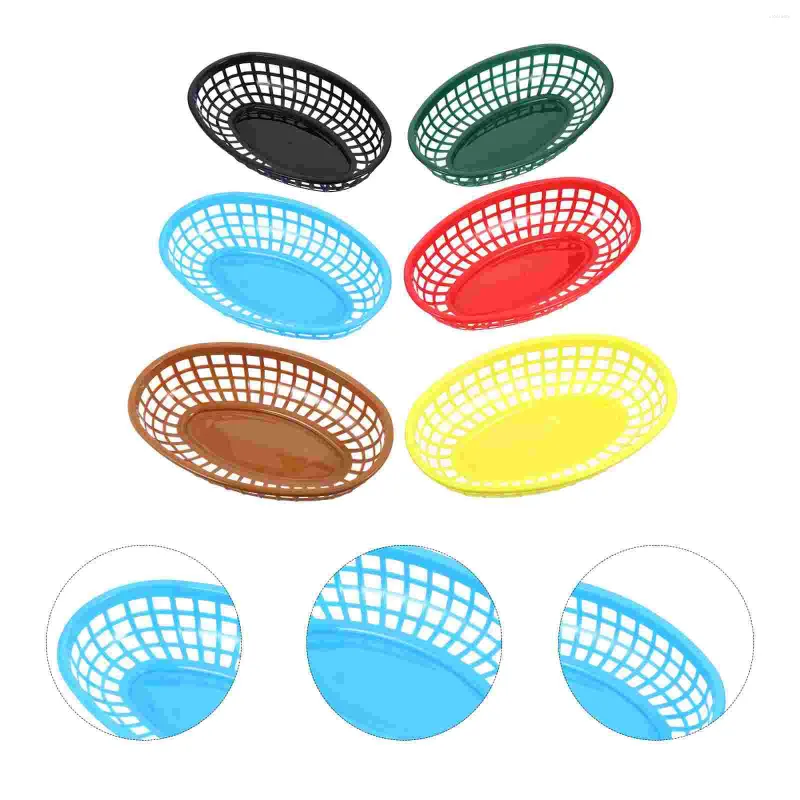 Ensembles de vaisselle Fast Basketsr 6PCS Paniers pour un pique-nique ou un ovale d'anniversaire (comme indiqué)