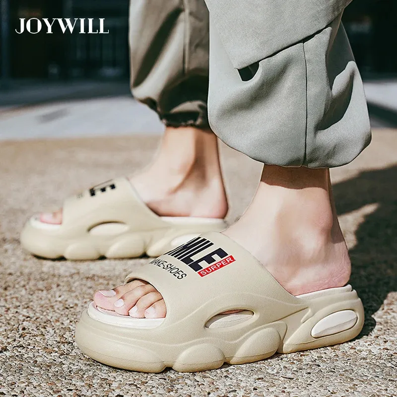 Joywill Mens kapcie na letnią Eva 5 cm Gruba dolna platforma moda wygodna plaża mężczyźni klapki klapki męskie buty 240103