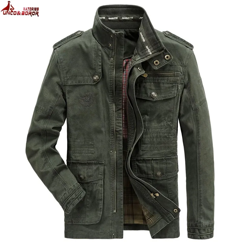 Outono inverno jaqueta masculina de algodão puro negócios casual carga jaquetas exército militar motocicleta bombardeiro casacos masculino jaqueta masculina 240103