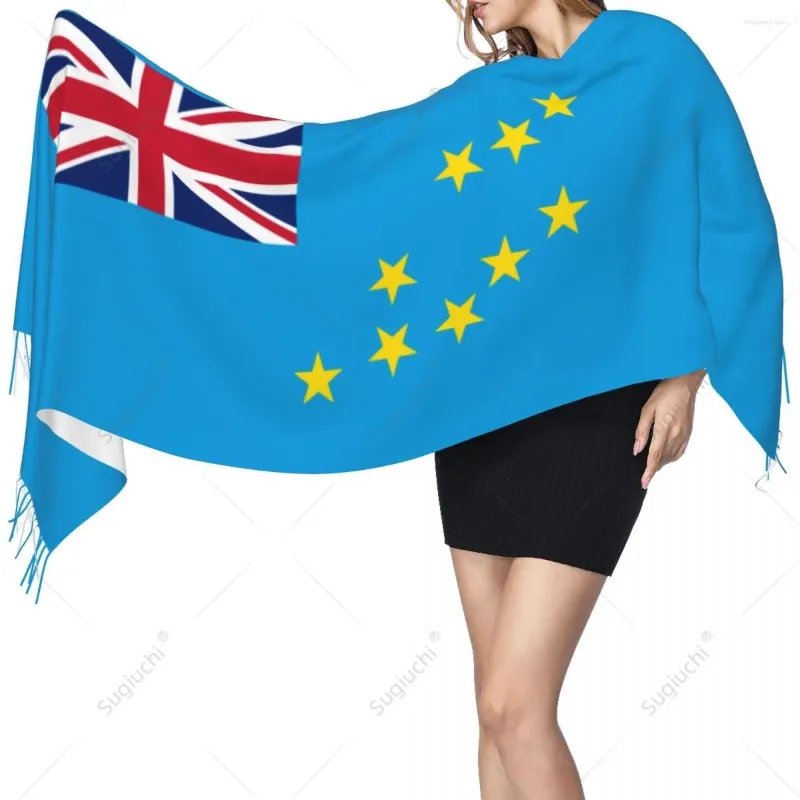 Scarves Tuvalu Flag Scarf Pashmina Warm Shawl Wrap Hijab Spring Winter Multifunction Unisex