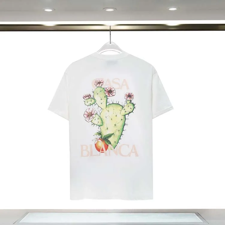 Дизайнерская футболка Casa Blanca Whotshirt Женщины футболки для топ -рубашки Casablanc Summer Pattern Классическая дыхательная рубашка для мужской дизайнерской шпоры 375
