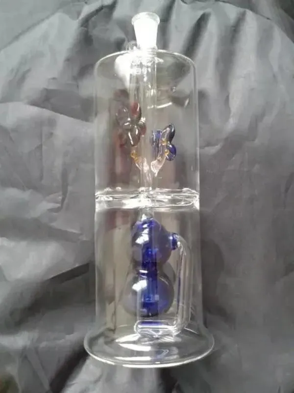 A 015 Высота Bongglass Klein Recycler Нефтяные вышки Водопроводная насадка для душа Perc Bong Стеклянные трубки Кальяны Цветок тыквы ZZ