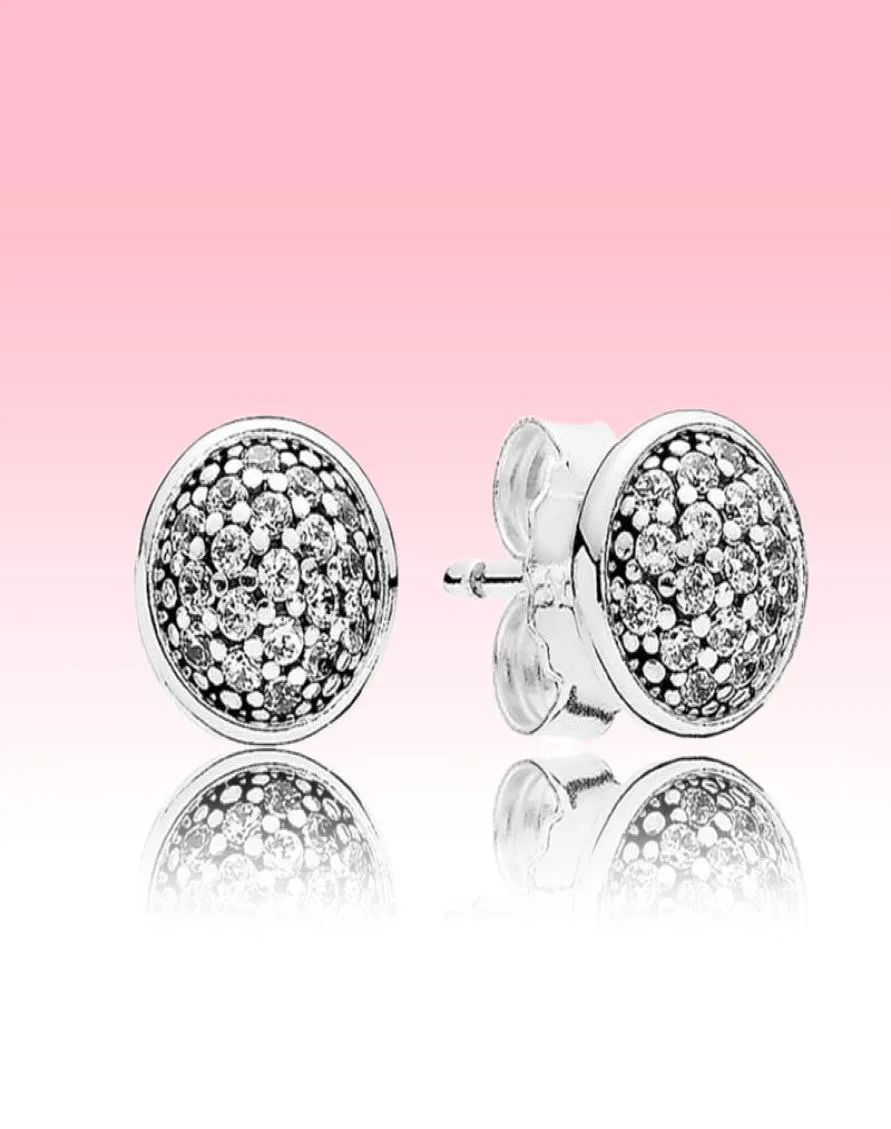 CZ Diamond Pave Stud Earring Women Mens 925 Silver Fashion Jewelry With Original Box för Summer Earrings Sets8641313