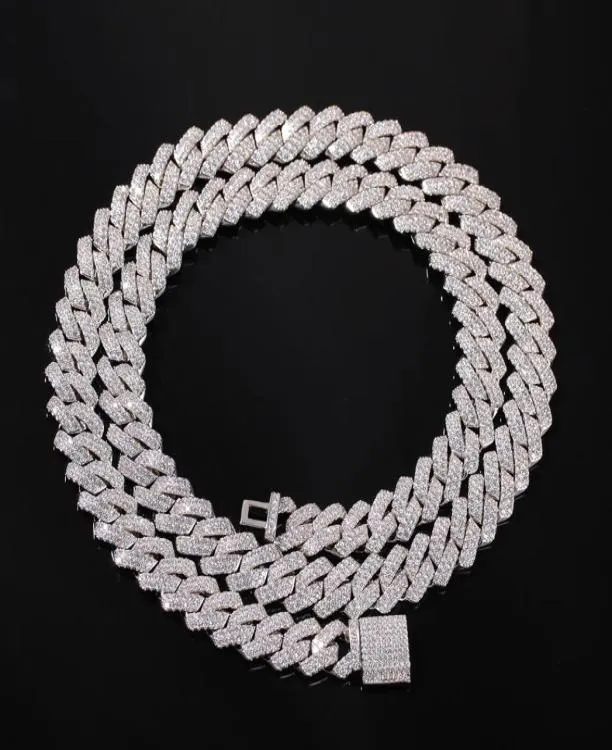 13mm Straight Edge Cuban Chain Micro Pave Cubic Zircon Mixed Luxury Bling Full Iced Out Hip hop Jewelry8702206