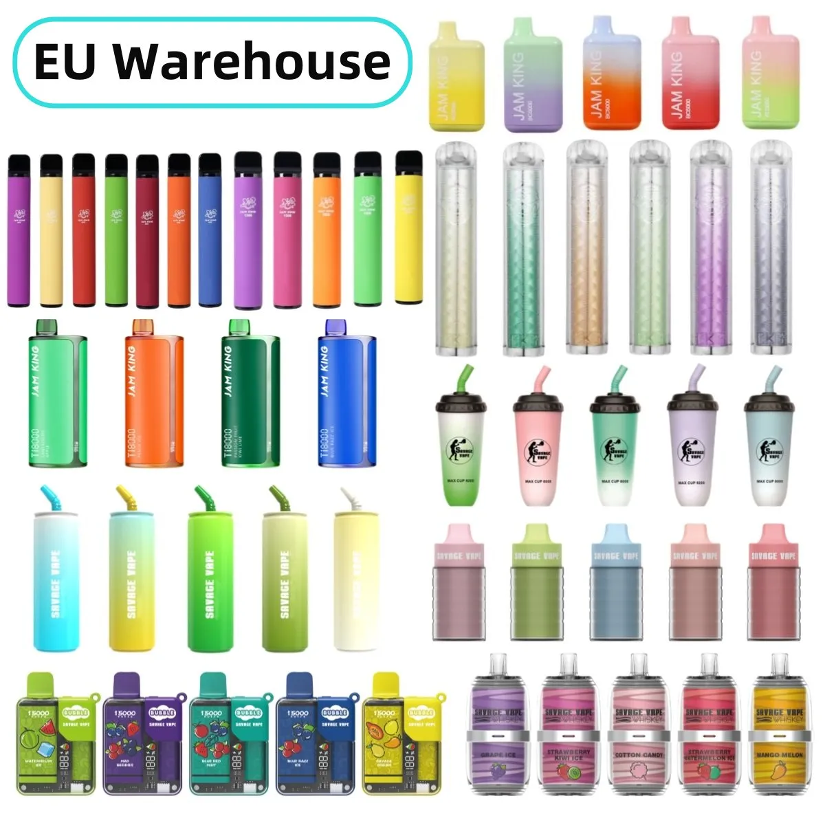 Einweg-Vape-Kits EU-Lager E-Zigarette Jam King Vapes Savage Vapes Puff 12k 16k 15k 10k 9k 8k 6k 5k 1600 600 15000 12000 9000 10000 Schneller Versand MOQ 1PC vs. Randm