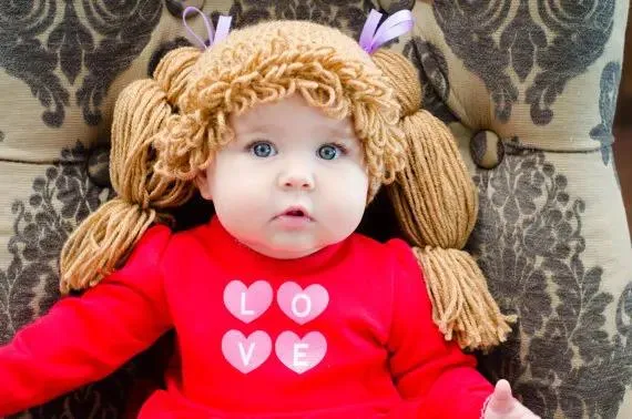 Шапки для новых девочек, парик, шляпа, вязаная крючком, парики для маленьких девочек, шапка с нашивкой для капусты, шапочка для новорожденных, шапочка для фотосессии, мелко-коричневый