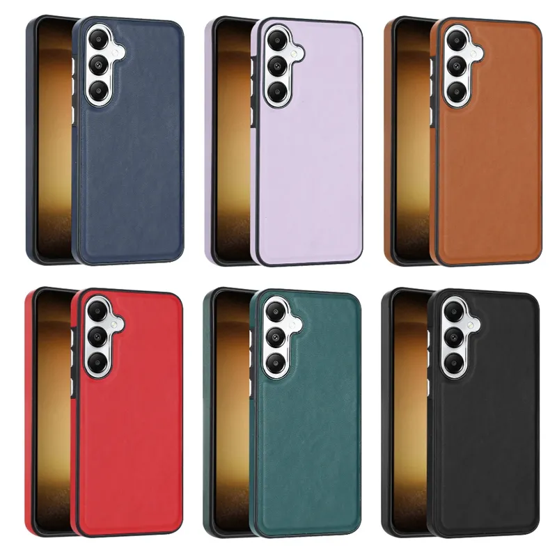 Custodie S24 Plus S24 Ultra per Samsung Galaxy S24 A05 A05S A15 A25 A24 S23 FE Luxury Fashion Business Soft TPU Plain PU Pelle Telefono cellulare Cover posteriore Pelle