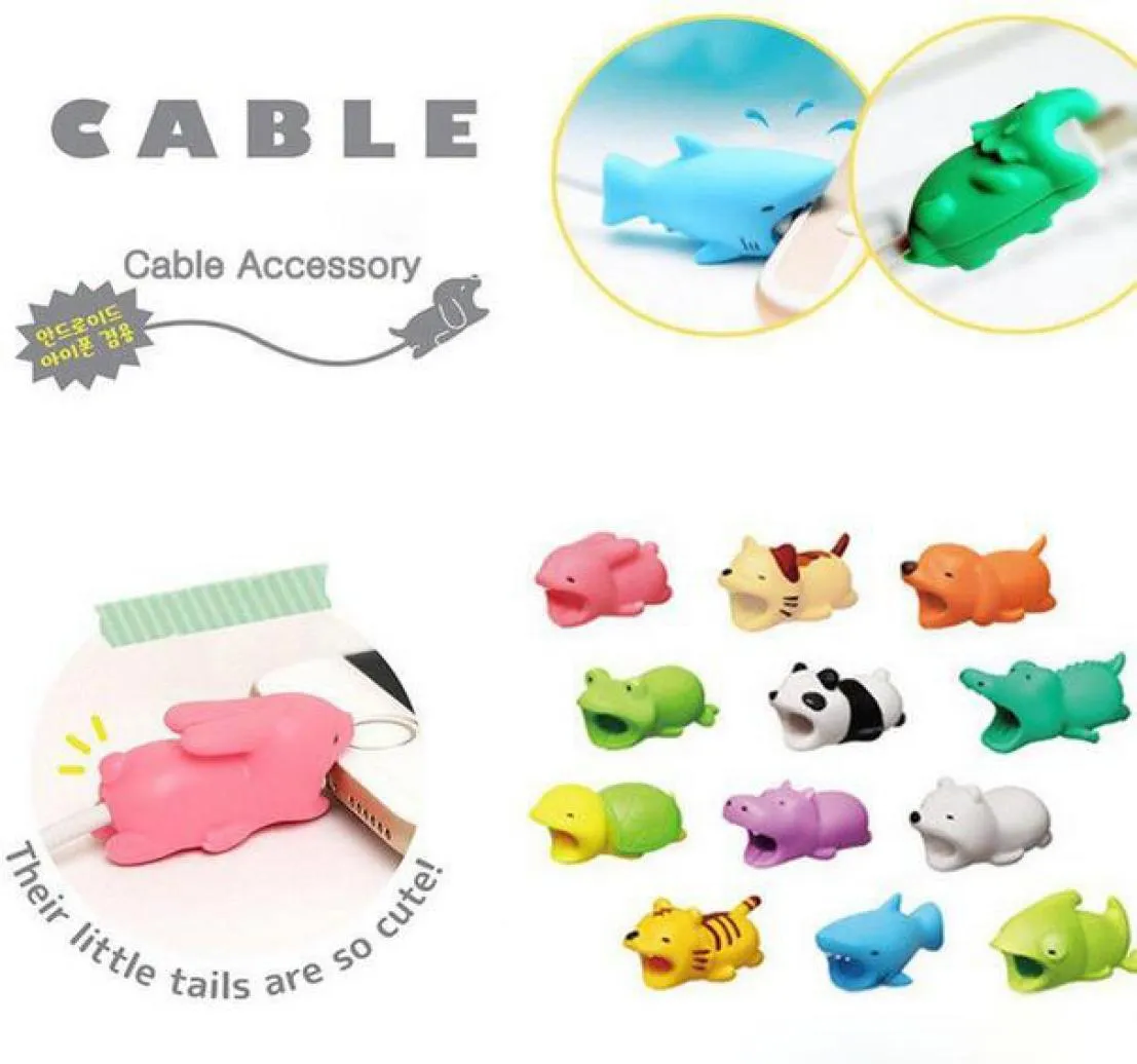 Cable Bite Cute Animal USB Cable Protector Charger Data Cord Saver Protective Earphones Protector for iPhone Laptop Retail Box8623099