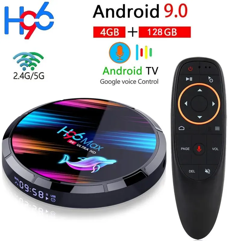 Box H96 Max X3 Smart TVBox Android9.0 AMLOGIC S905X3 쿼드 코어 4GB 128GB 2.4G5G WIFI BT4.0 1000M 8K 세트 상단 상자