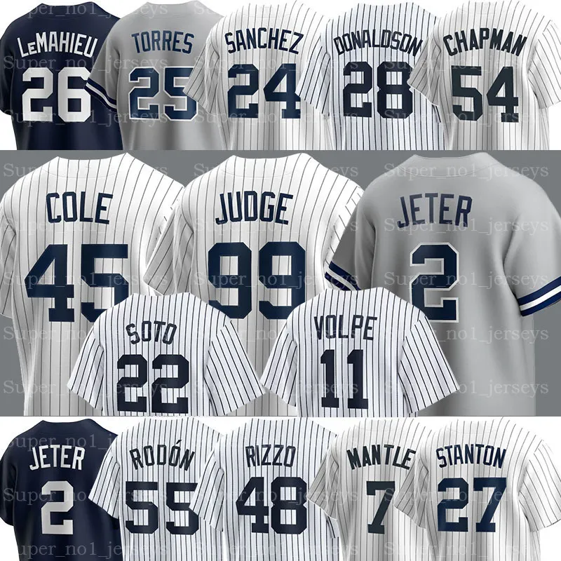 99 Aaron Judge 야구 저지 Gerrit Cole Gleyber Torres Anthony Rizzo Isiah Kiner Falefa 유니폼 DJ LeMahieu Josh Donaldson Derek Jeter Carlos Rodon Lou Gehrig