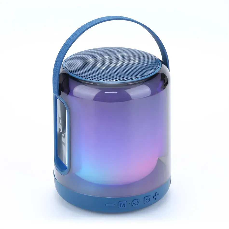 Ny TG376 Bluetooth -högtalare RGB Colorful Light Subwoofer Audio Portable Player Mini Column Waterproof TF USB FM TWS utomhushögtalare
