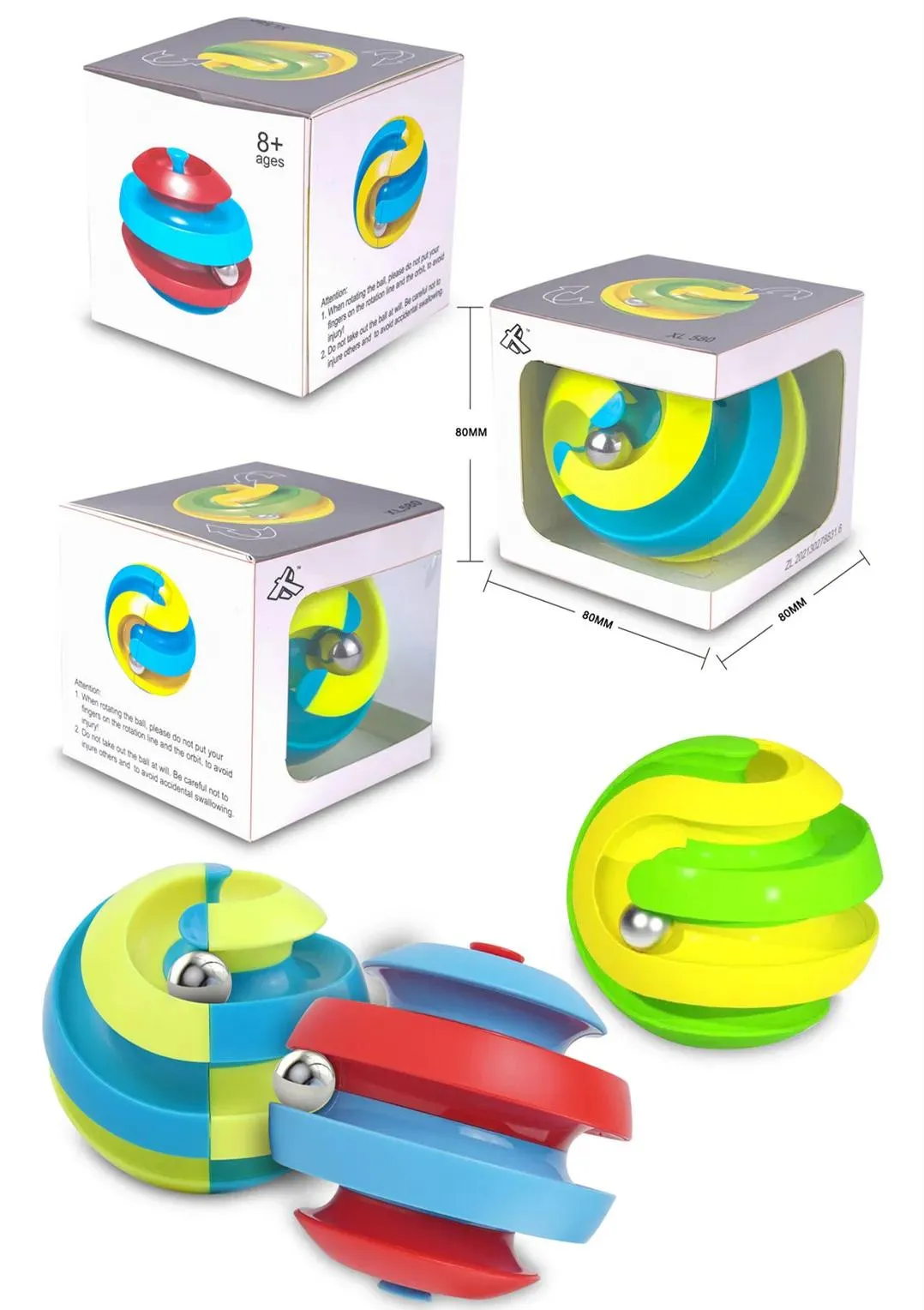 Puzzles Neues Dekompressions-Marmorbahn-Zappelspielzeug, magische Ringe, magischer Würfelball, Mobius-Fingerspitzen-Gyro-Spielzeug für Jungen und Mädchen als Geschenke