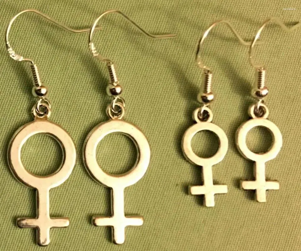 Boucles d'oreilles pendantes pour femmes, symbole goutte crochet, breloque Punk gothique, déclaration féminine, Bijoux féministes, Bijoux féministes