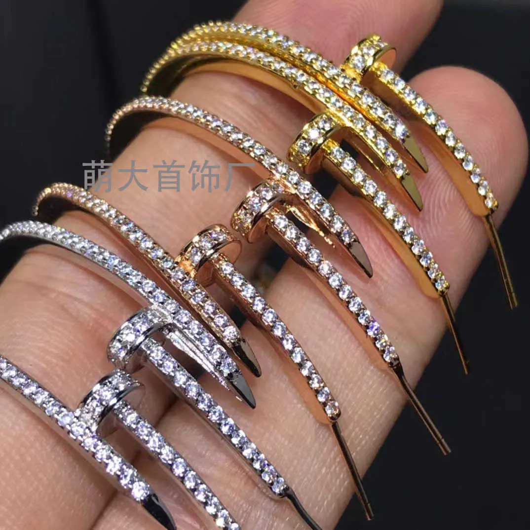 Designer Screw Bangle Bracelet Nails Love Fashion Luxury Jewelrys Carer Original Trendy 18K Gold Diamond for Women Men Nail Bracelets Silver Jewelry Bracelet PO2I