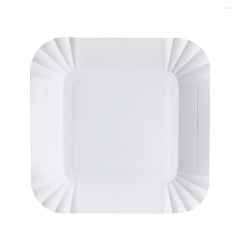 Vaisselle jetable UPKOCH 100 pièces assiette de rangement carrée en papier pour gâteaux collations aux Fruits (blanc)