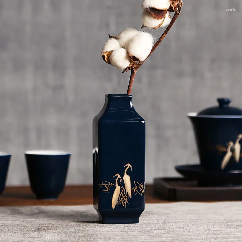Vasos design alto vaso de cerâmica flor estética moderna nórdica hidropônica luxo chinês jarrones decorativos decoração de casa wk50hp
