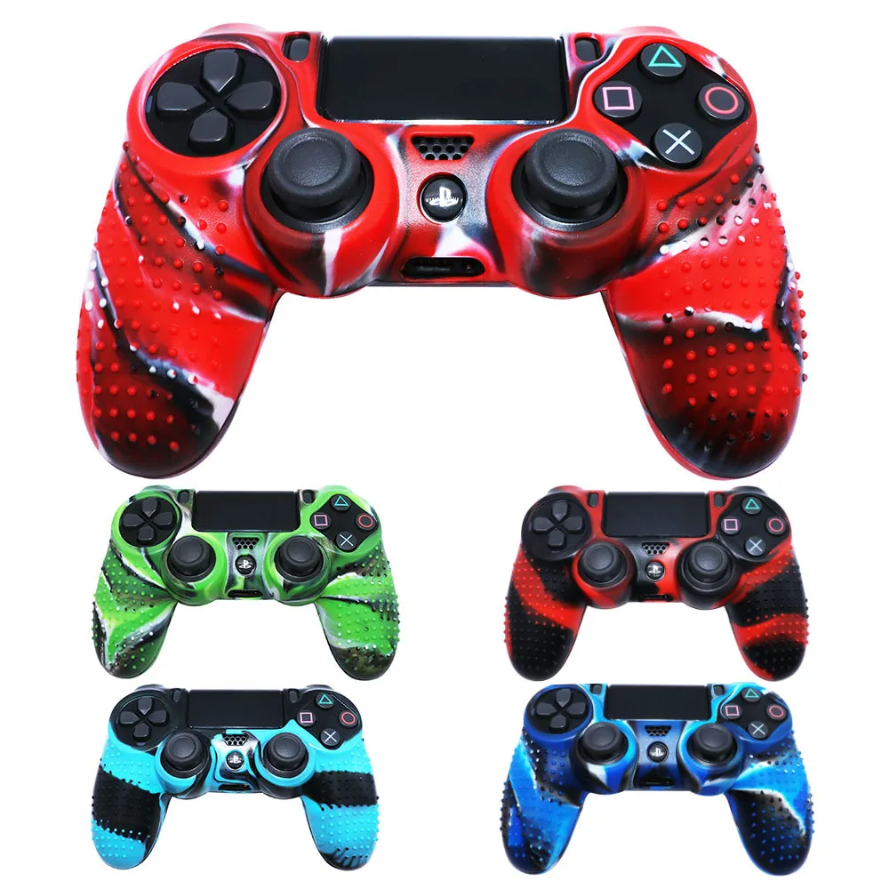 Anti-Slip Camo Camouflage Soft Studded Silicone Protective Grip Skin Case Cover For Playstation 4 PS4 PRO Slim Controller High Quality FAST SHIP