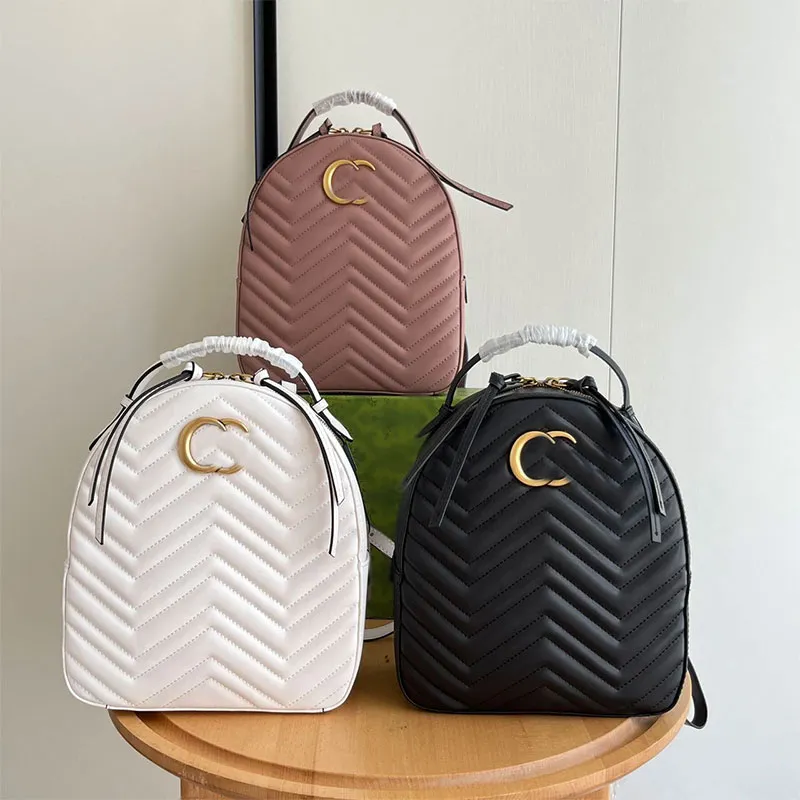 Clássico Marmont Mochila Moda Mini Designer Sacos Escolares Feminino Estudante Rosa Bolsa De Couro Portátil Compras Maquiagem Bolsa Mulheres Bagagem Travel Book Bag