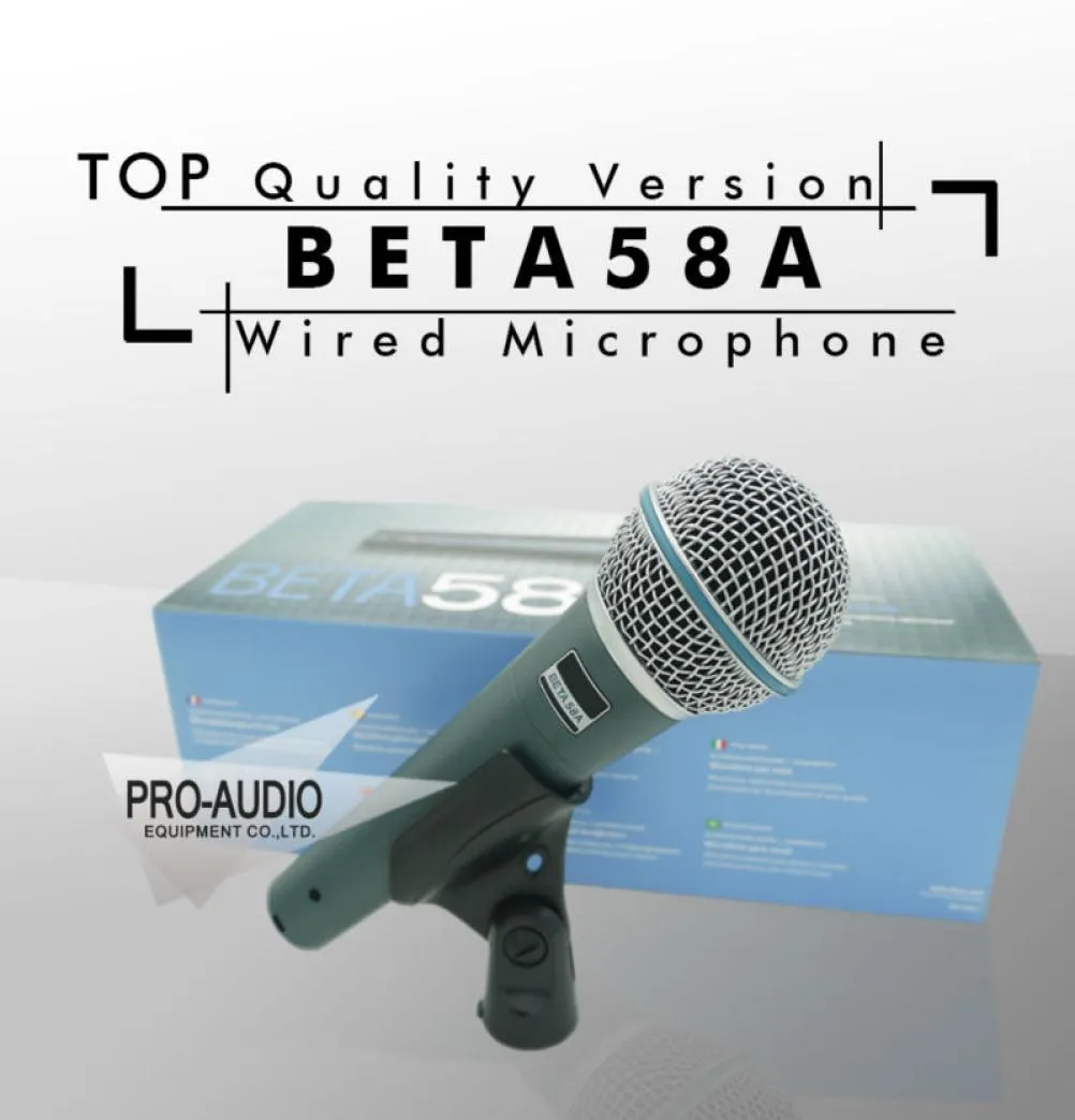 Versione di alta qualità Beta58a Microfono cablato dinamico portatile per karaoke vocale BETA58 Microfone Mike Beta 58 A Mic4033717