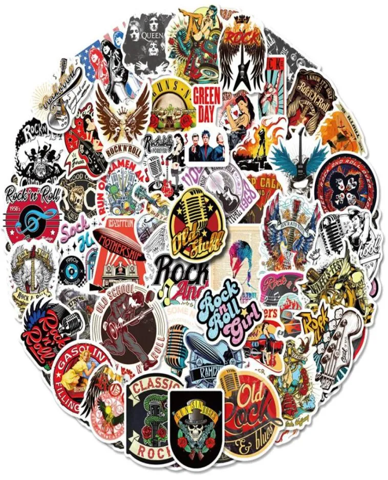 50pcs Punk Rock Stickers Rock and Roll Müzik Çıkartması Su Geçirmez Çıkartma Su Şişesi Dizüstü Bilgisayar Bilgisayar Telefonu Yetişkinler Gençler BP2789738194