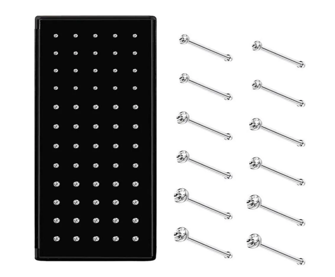 60PCS Pierścienie nosowe kołki nosowe stali nierdzewne Pierścienia do nadwozia biżuteria 15 mm 2 mm 25 mm7443275